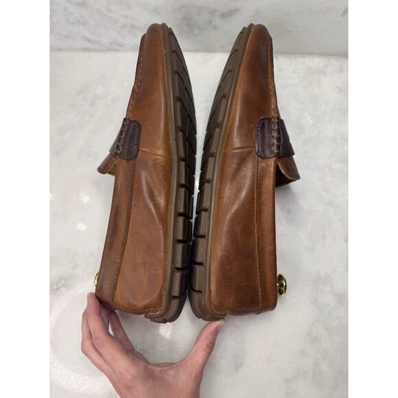Born Distressed Two Tone Brown Slip On Driving Penny Loafer Men’s Size 11 M - Picture 4 of 16